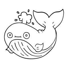 line drawing cartoon whale