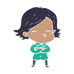 flat color style cartoon woman