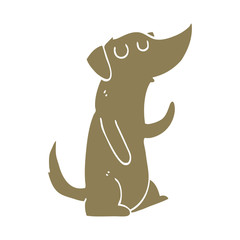 flat color style cartoon dog