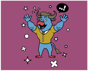 Hipster Buffalo Cartoon T Shirt