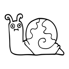 line drawing cartoon snail