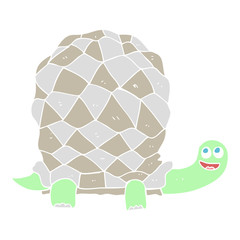 flat color illustration of a cartoon tortoise