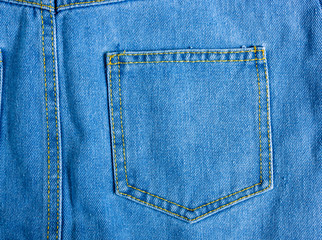 Blue washed faded jeans texture with seams