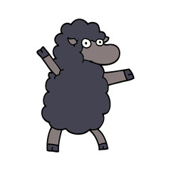 cartoon doodle black sheep