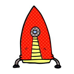cartoon doodle space rocket