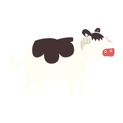 flat color style cartoon cow