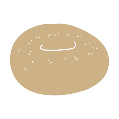 flat color style cartoon donut