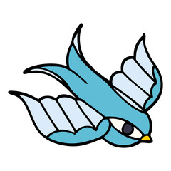 cartoon doodle swallow tattoo