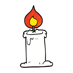 cartoon doodle candle burning