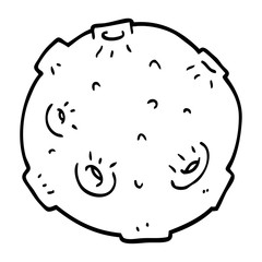 line drawing cartoon moon with craters