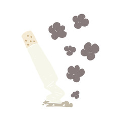 flat color illustration of a cartoon cigarette