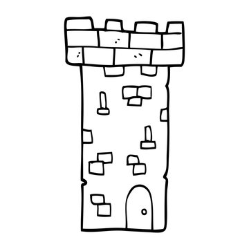 recommend clip art: line drawing cartoon castle tower