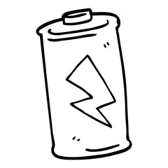 line drawing cartoon battery