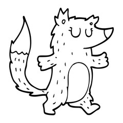 line drawing cartoon wolf