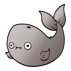 cartoon doodle whale
