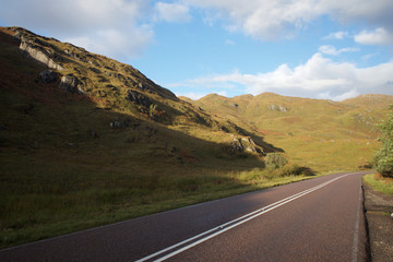 Highway in Scottish Highlands