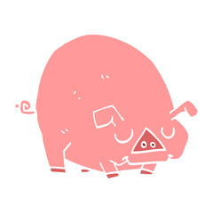 cartoon doodle fat pig