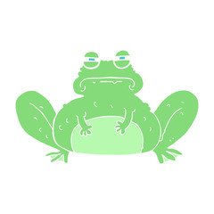 flat color illustration of a cartoon frog