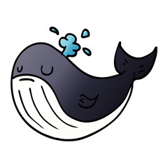 cartoon doodle whale
