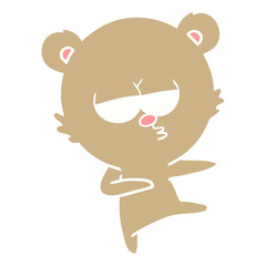 bored bear flat color style cartoon dancing