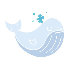 cartoon doodle sea whale