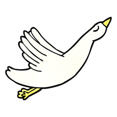 cartoon doodle flying goose