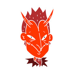 cartoon doodle devil face