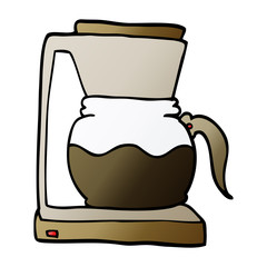 cartoon doodle coffee machine