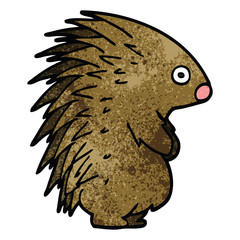 cartoon doodle spiky hedgehog