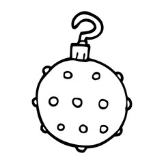 line drawing cartoon red bauble