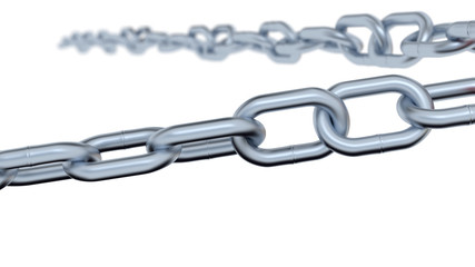 Fototapeta premium One Metallic Chain with big Links and a Blurred One