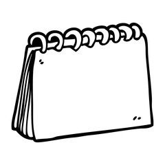 line drawing cartoon blank calendar