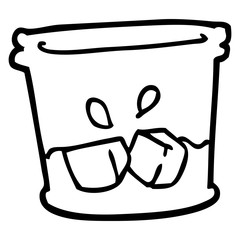 line drawing cartoon drink in tumbler