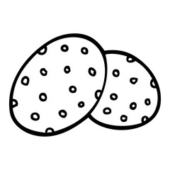line drawing cartoon cookies together