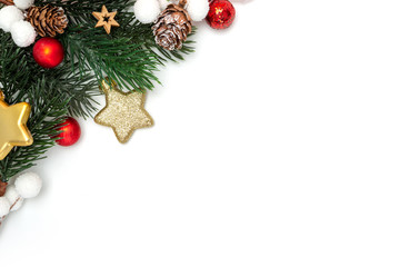 Red christmas holidays decoration on a white background