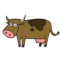 cartoon doodle farm cow