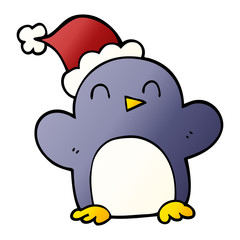 cartoon doodle christmas penguin