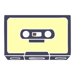 flat color style cartoon old cassette tape