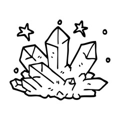 line drawing cartoon crystal sparkling
