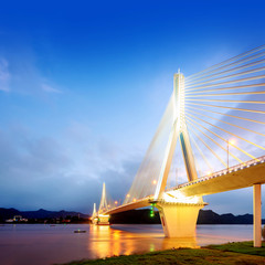 Obraz premium Modern bridge in the night