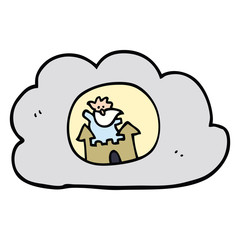 cartoon doodle god in heaven