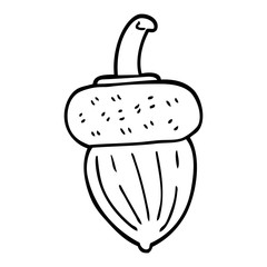 line drawing cartoon acorn