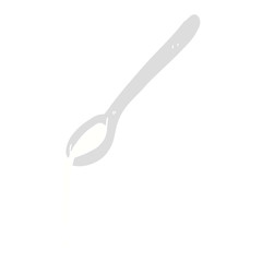 flat color illustration of a cartoon spoon