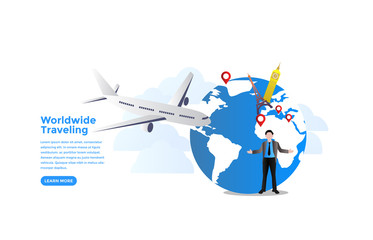 World traveling concept vector design