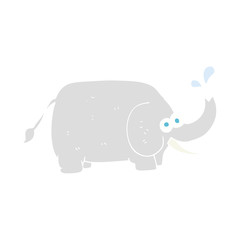 flat color illustration of a cartoon elephant