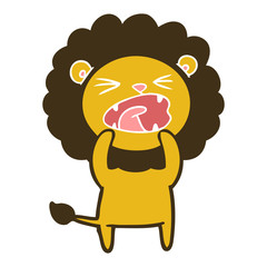 Obraz premium flat color style cartoon lion