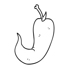 line drawing cartoon chilli pepper