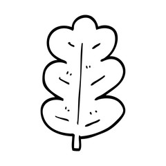 line drawing cartoon oak leaf
