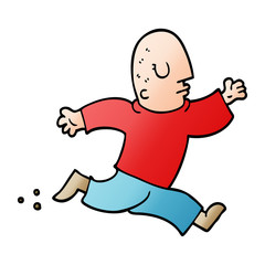 cartoon doodle man running