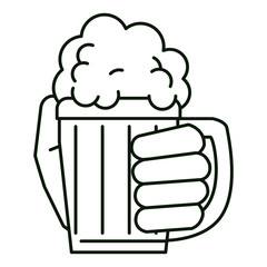 Hand holding wooden beer cup